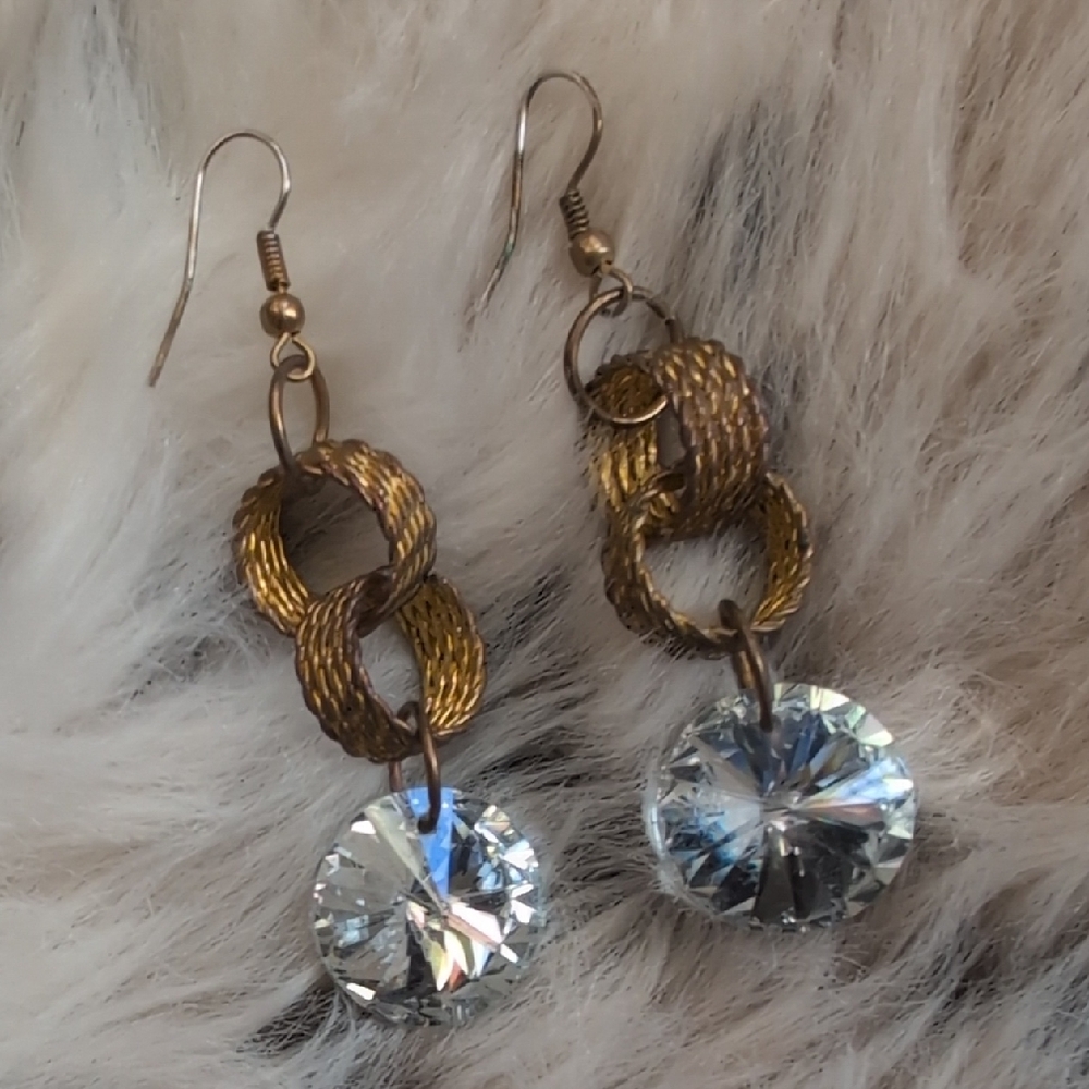 Elegant Gold and Silver Dangle Earrings